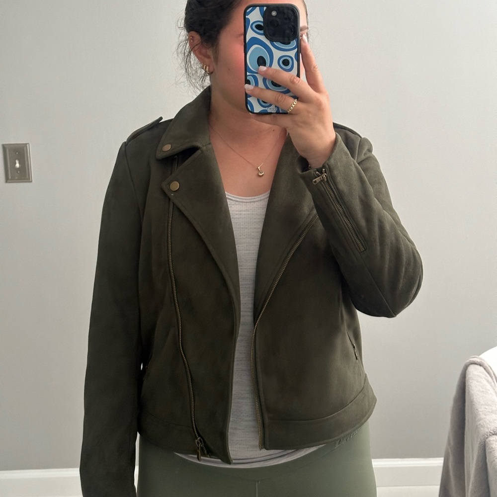 Banana Republic Green Suede Jacket! size S!